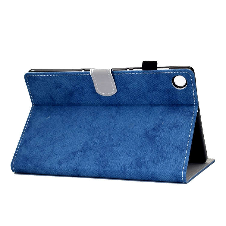 For Huawei MatePad SE Marble Style Cloth Texture PU Tablet Protective Case(Blue)