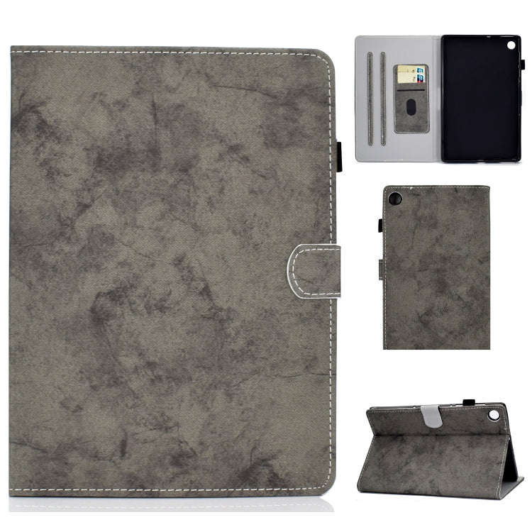 For Huawei MatePad SE Marble Style Cloth Texture PU Tablet Protective Case(Grey)