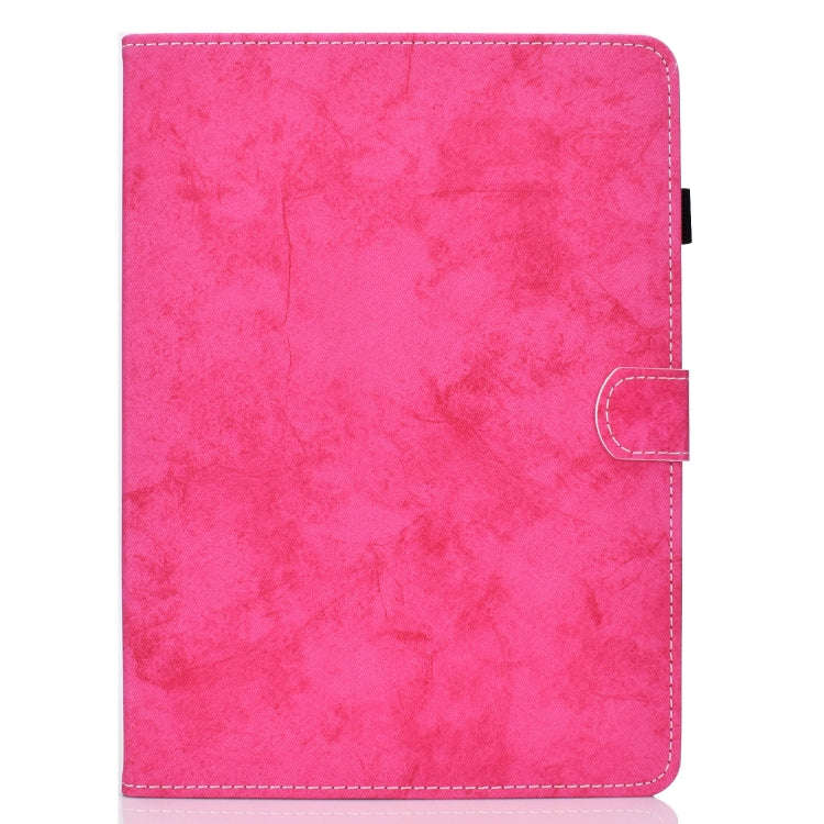 For Huawei MatePad SE Marble Style Cloth Texture PU Tablet Protective Case(Rose Red)