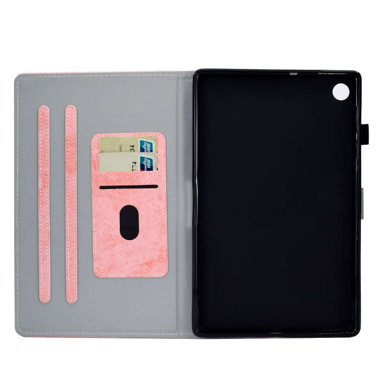 For Huawei MatePad SE Marble Style Cloth Texture PU Tablet Protective Case(Pink)