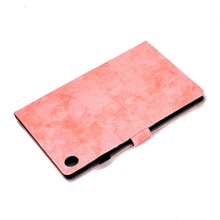 For Huawei MatePad SE Marble Style Cloth Texture PU Tablet Protective Case(Pink)