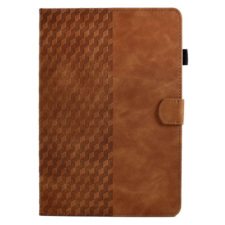 For Huawei MatePad SE Rhombus Embossed Leather Tablet Case(Brown)