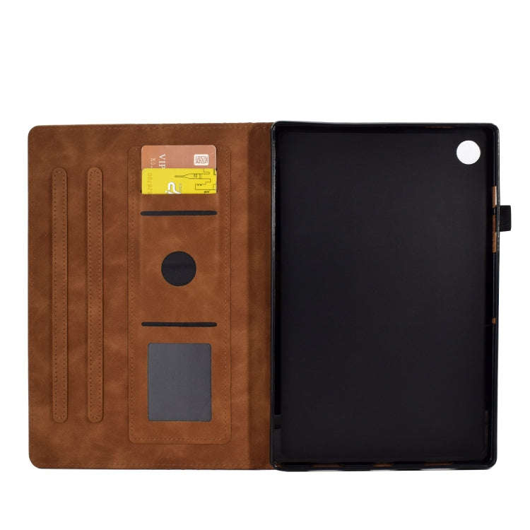 For Huawei MatePad SE Rhombus Embossed Leather Tablet Case(Brown)