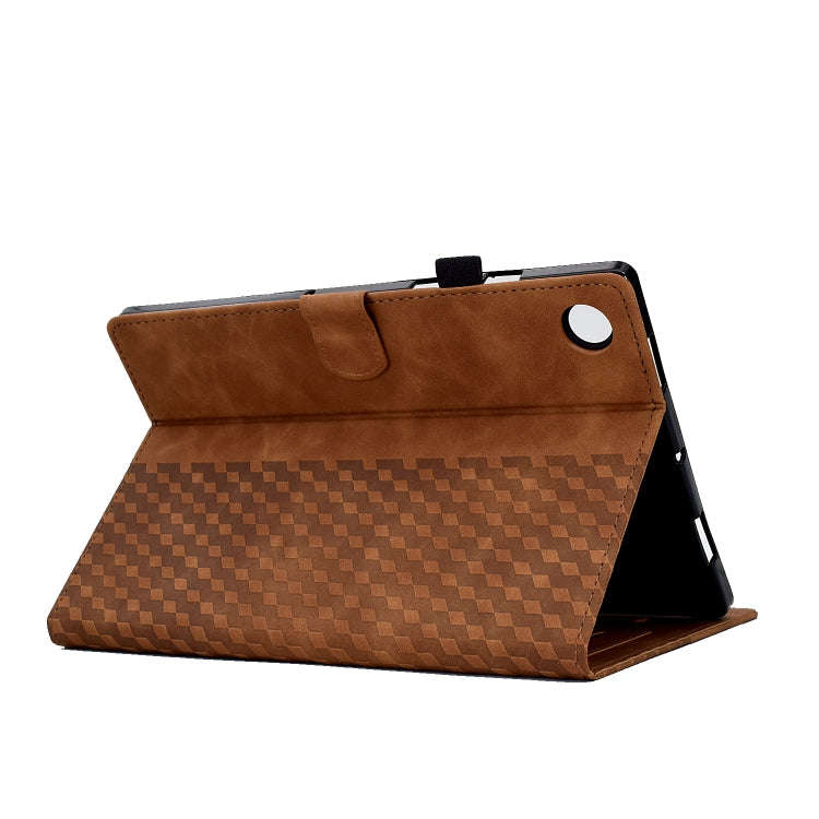 For Huawei MatePad SE Rhombus Embossed Leather Tablet Case(Brown)