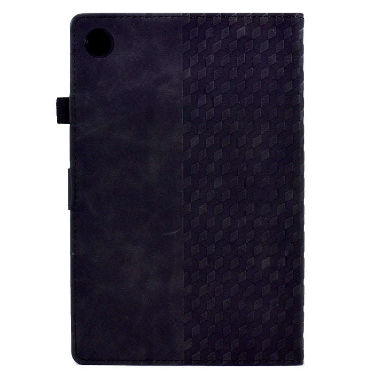For Huawei MatePad SE Rhombus Embossed Leather Tablet Case(Black)