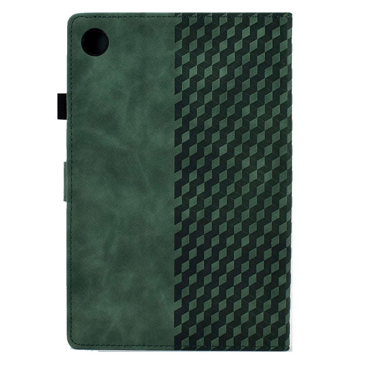 For Huawei MatePad SE Rhombus Embossed Leather Tablet Case(Green)