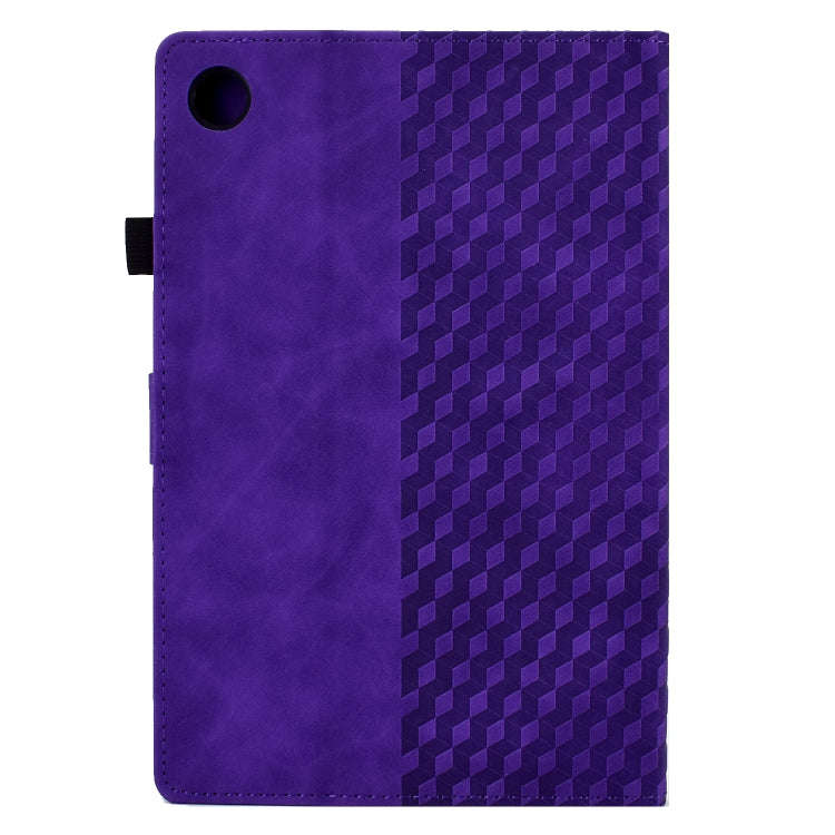 For Huawei MatePad SE Rhombus Embossed Leather Tablet Case(Purple)