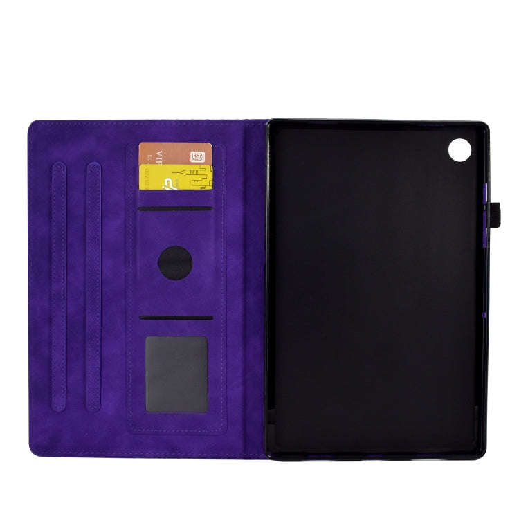For Huawei MatePad SE Rhombus Embossed Leather Tablet Case(Purple)