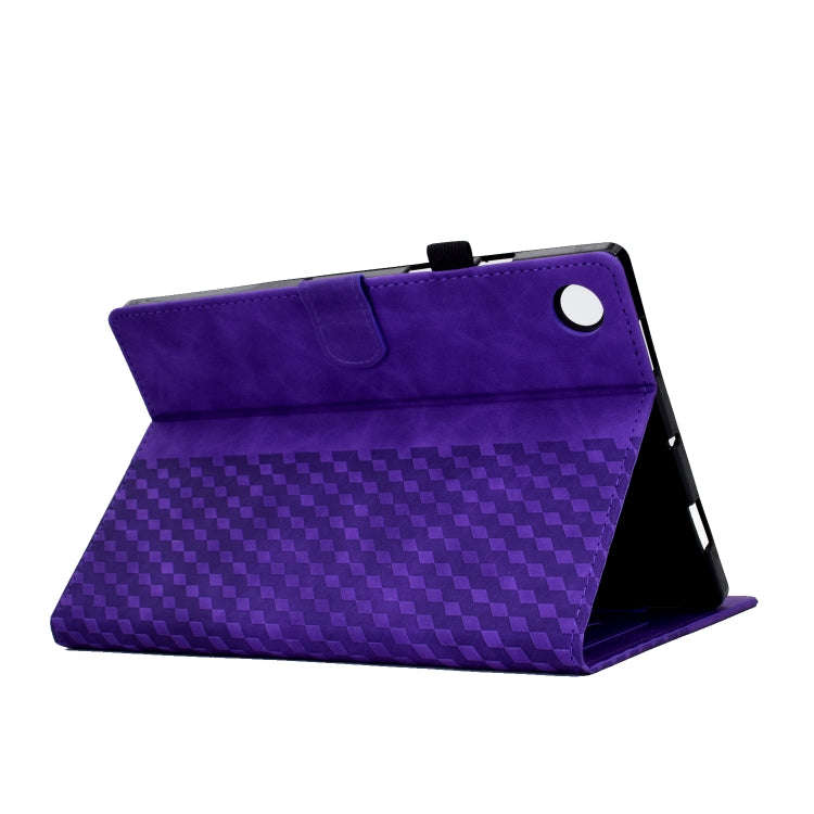 For Huawei MatePad SE Rhombus Embossed Leather Tablet Case(Purple)