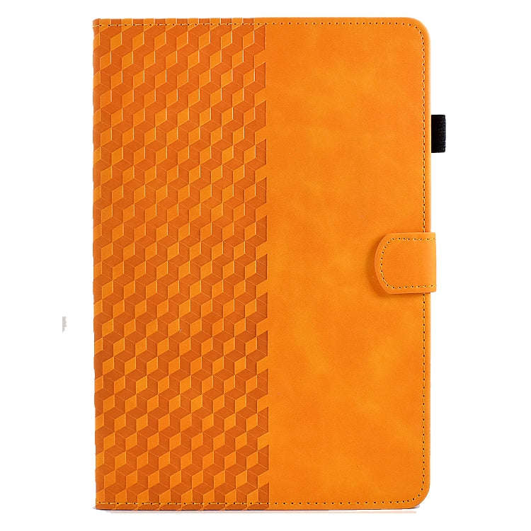 For Huawei MatePad SE Rhombus Embossed Leather Tablet Case(Khaki)