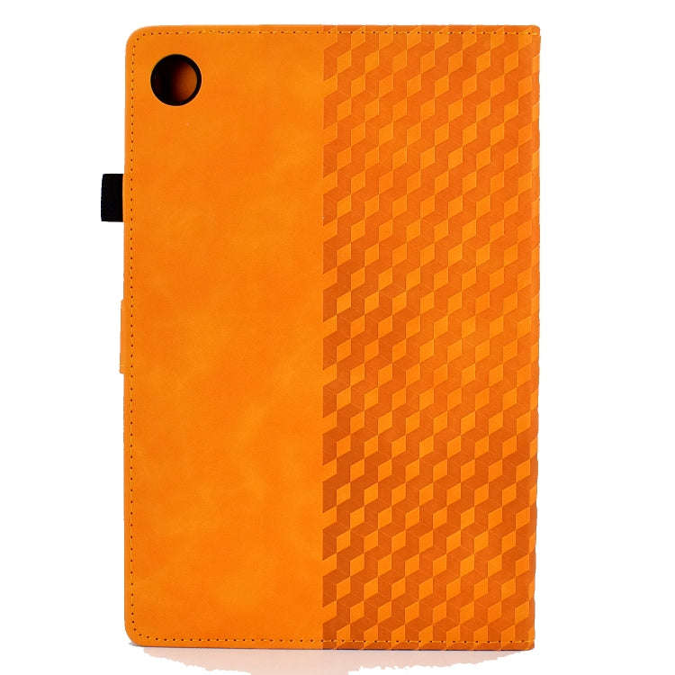 For Huawei MatePad SE Rhombus Embossed Leather Tablet Case(Khaki)