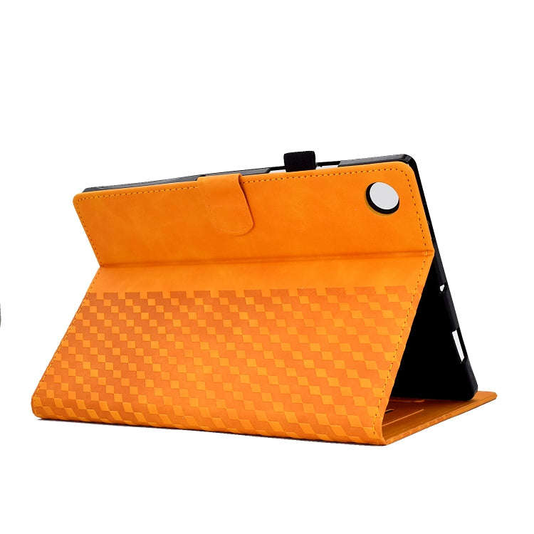 For Huawei MatePad SE Rhombus Embossed Leather Tablet Case(Khaki)
