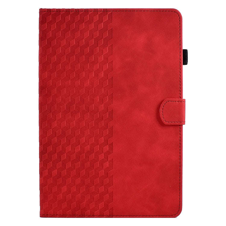 For Huawei MatePad SE Rhombus Embossed Leather Tablet Case(Red)