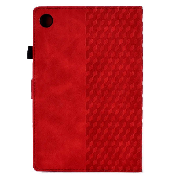 For Huawei MatePad SE Rhombus Embossed Leather Tablet Case(Red)