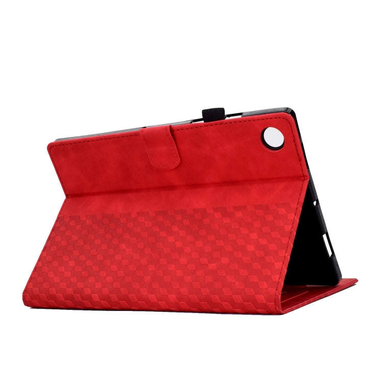 For Huawei MatePad SE Rhombus Embossed Leather Tablet Case(Red)