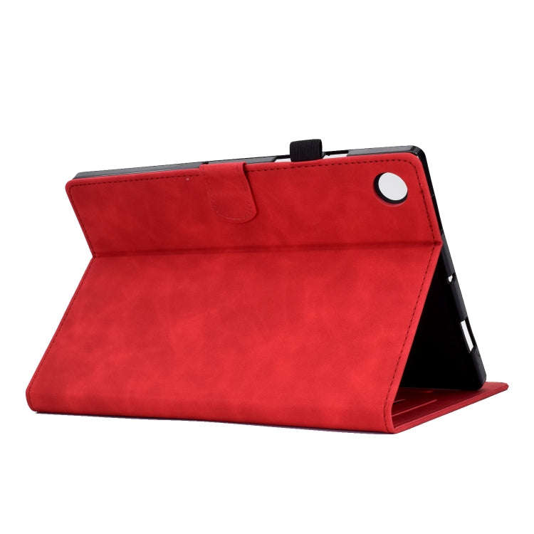 For Huawei MatePad SE Peony Butterfly Embossed Leather Tablet Case(Red)