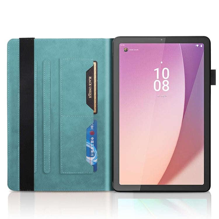 For Lenovo Tab M9 Life Tree Embossed Flip Leather Tablet Case(Lake Blue)