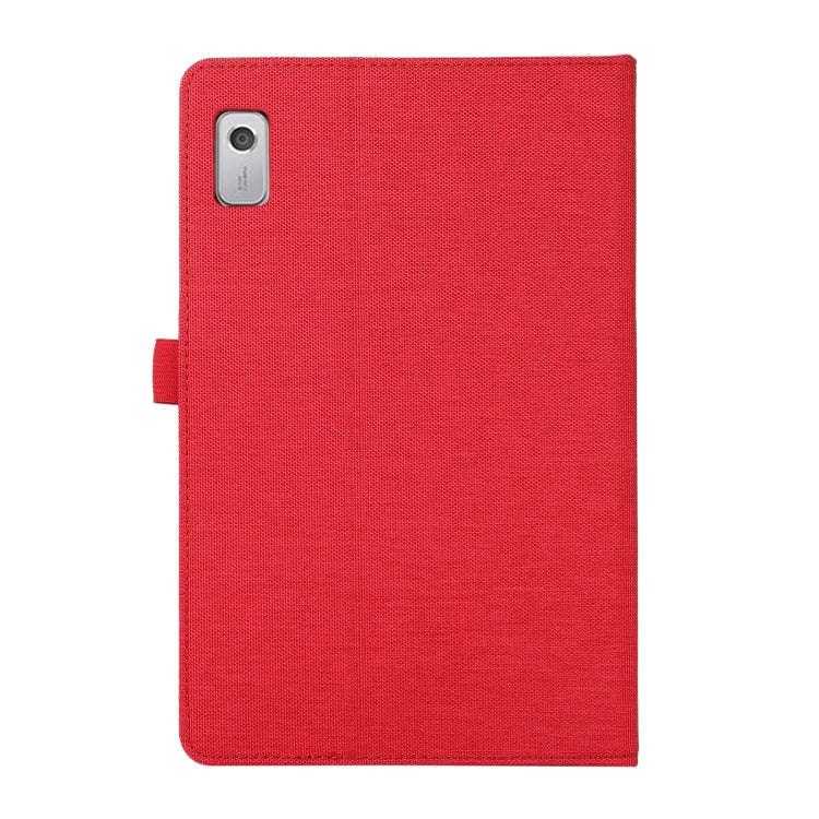 For Lenovo Tab M9 Fabric Leather Tablet Case(Red)