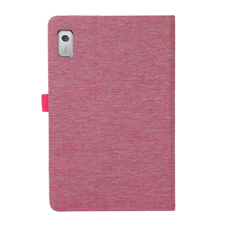For Lenovo Tab M9 Fabric Leather Tablet Case(Rose Red)