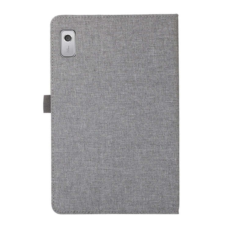 For Lenovo Tab M9 Fabric Leather Tablet Case(Grey)