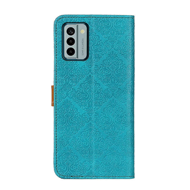 For Nokia G22 4G European Floral Embossed Leather Phone Case(Blue)