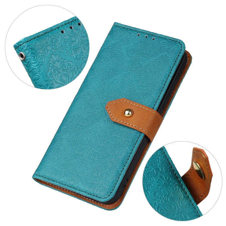 For Nokia G22 4G European Floral Embossed Leather Phone Case(Blue)