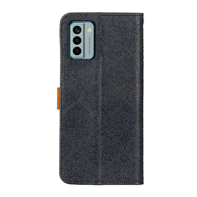For Nokia G22 4G European Floral Embossed Leather Phone Case(Black)