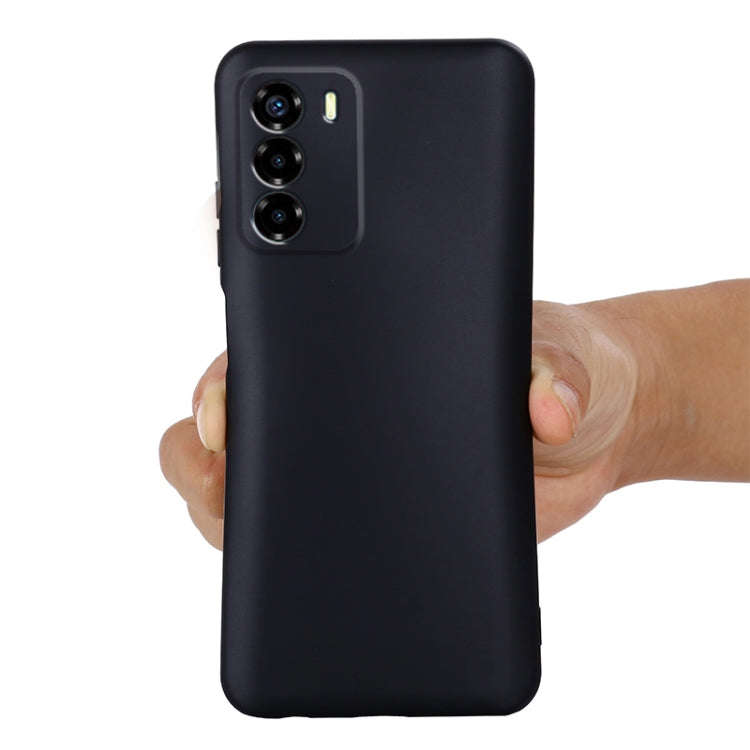 For ZTE Blade V40 Vita Pure Color Liquid Silicone Shockproof Full Coverage Phone Case(Black)
