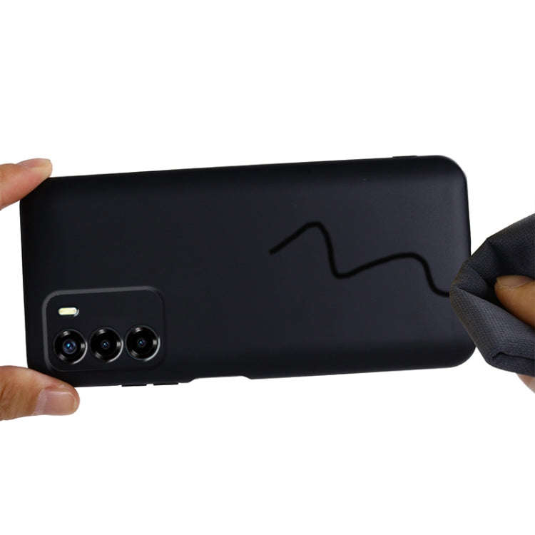 For ZTE Blade V40 Vita Pure Color Liquid Silicone Shockproof Full Coverage Phone Case(Black)