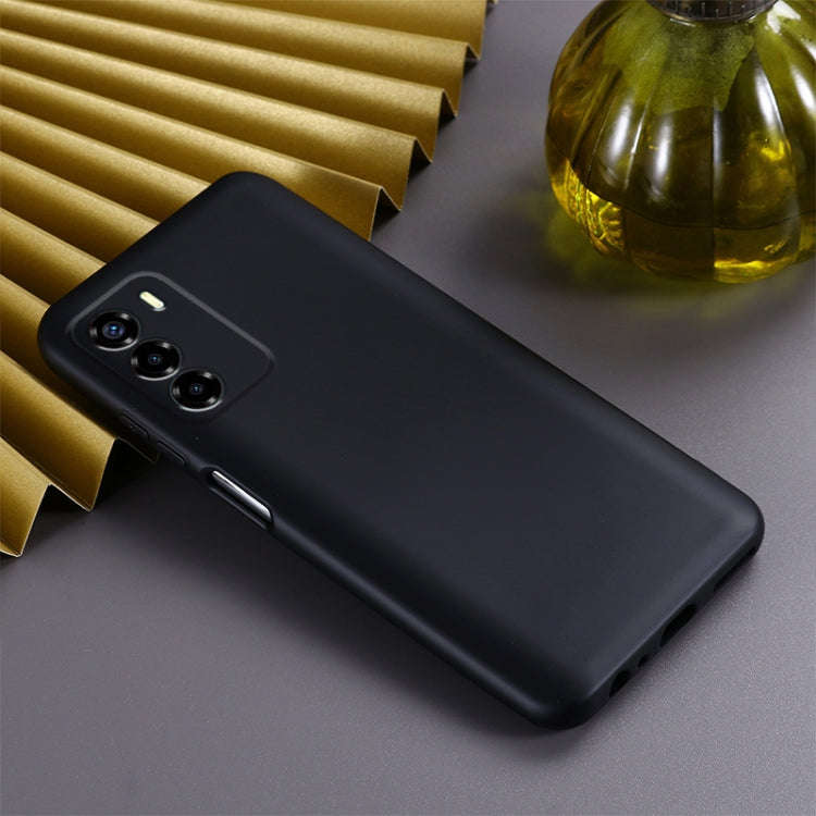For ZTE Blade V40 Vita Pure Color Liquid Silicone Shockproof Full Coverage Phone Case(Black)