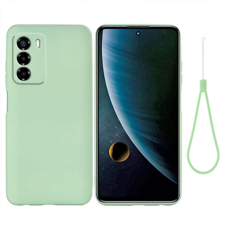 For ZTE Blade V40 Vita Pure Color Liquid Silicone Shockproof Full Coverage Phone Case(Green)