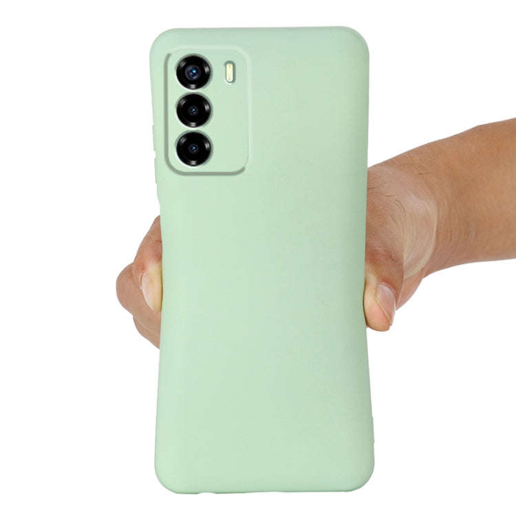 For ZTE Blade V40 Vita Pure Color Liquid Silicone Shockproof Full Coverage Phone Case(Green)