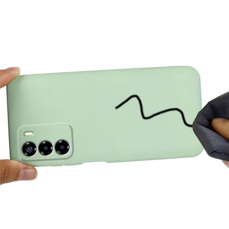 For ZTE Blade V40 Vita Pure Color Liquid Silicone Shockproof Full Coverage Phone Case(Green)