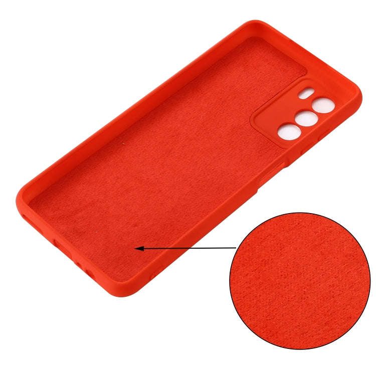 For ZTE Blade V40 Vita Pure Color Liquid Silicone Shockproof Full Coverage Phone Case(Red)