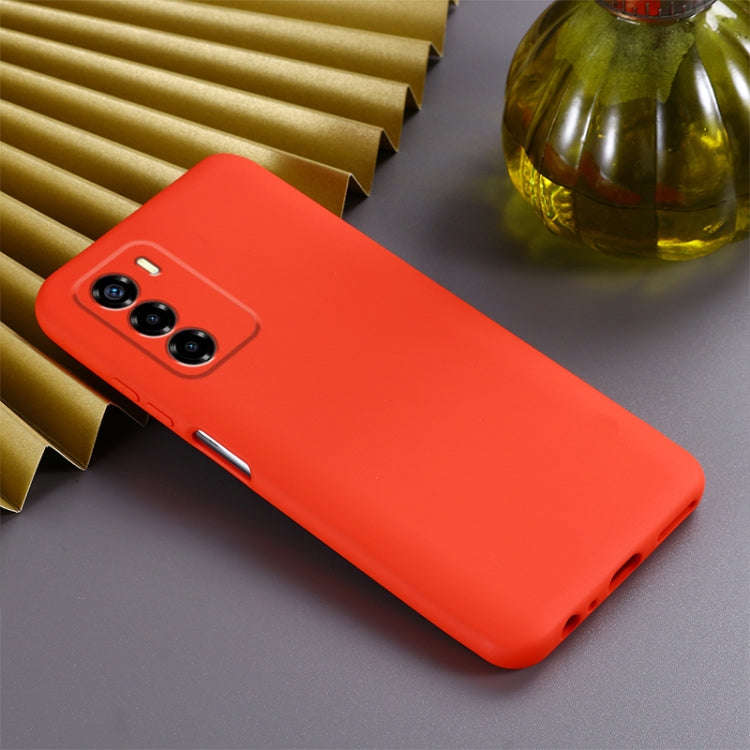 For ZTE Blade V40 Vita Pure Color Liquid Silicone Shockproof Full Coverage Phone Case(Red)