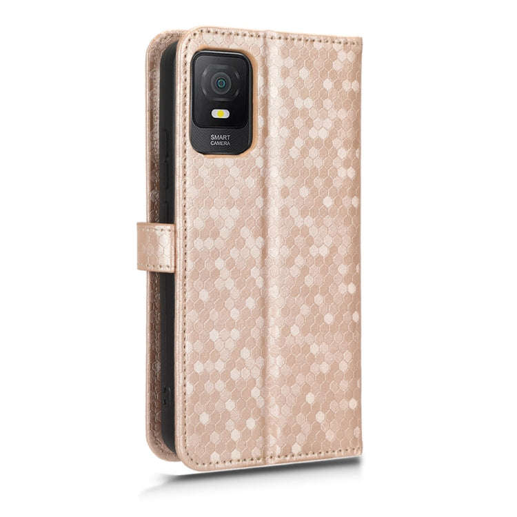 For TCL 403 Honeycomb Dot Texture Leather Phone Case(Gold)