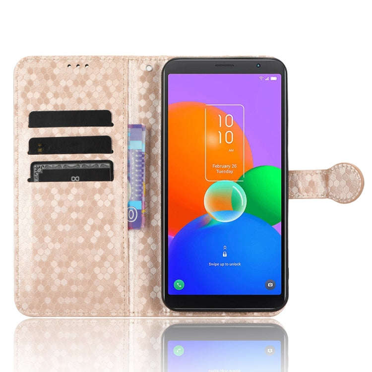 For TCL 403 Honeycomb Dot Texture Leather Phone Case(Gold)