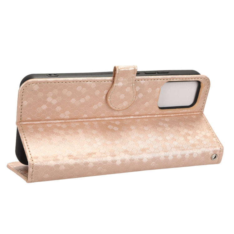 For TCL 403 Honeycomb Dot Texture Leather Phone Case(Gold)