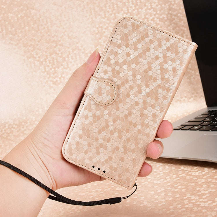 For TCL 403 Honeycomb Dot Texture Leather Phone Case(Gold)