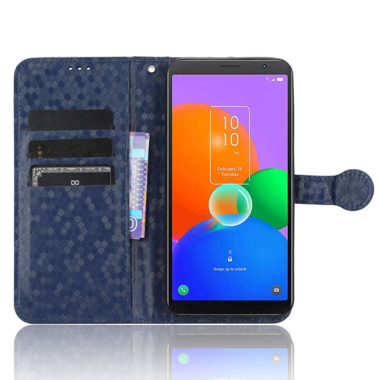 For TCL 403 Honeycomb Dot Texture Leather Phone Case(Blue)