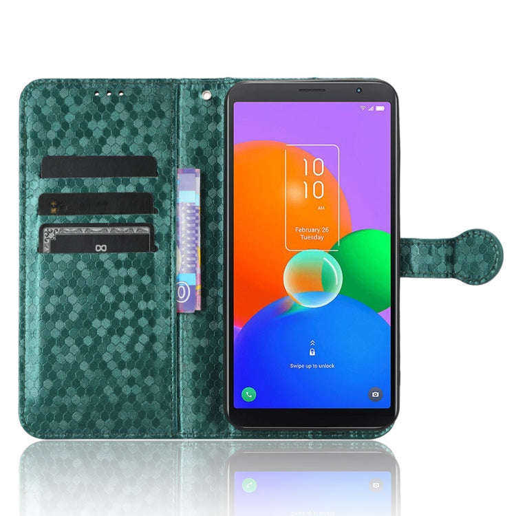 For TCL 403 Honeycomb Dot Texture Leather Phone Case(Green)