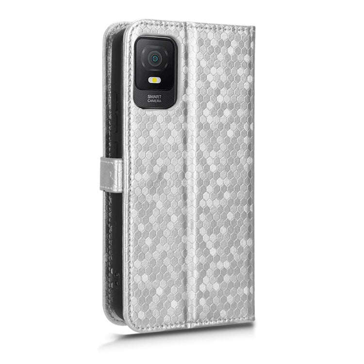 For TCL 403 Honeycomb Dot Texture Leather Phone Case(Silver)