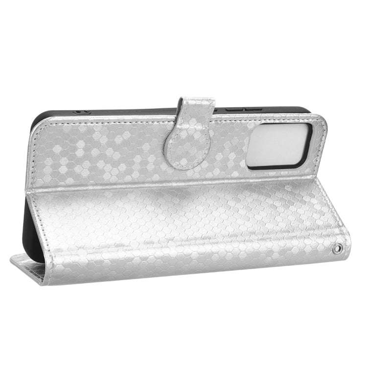 For TCL 403 Honeycomb Dot Texture Leather Phone Case(Silver)