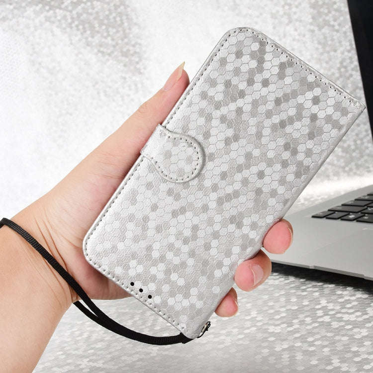 For TCL 403 Honeycomb Dot Texture Leather Phone Case(Silver)