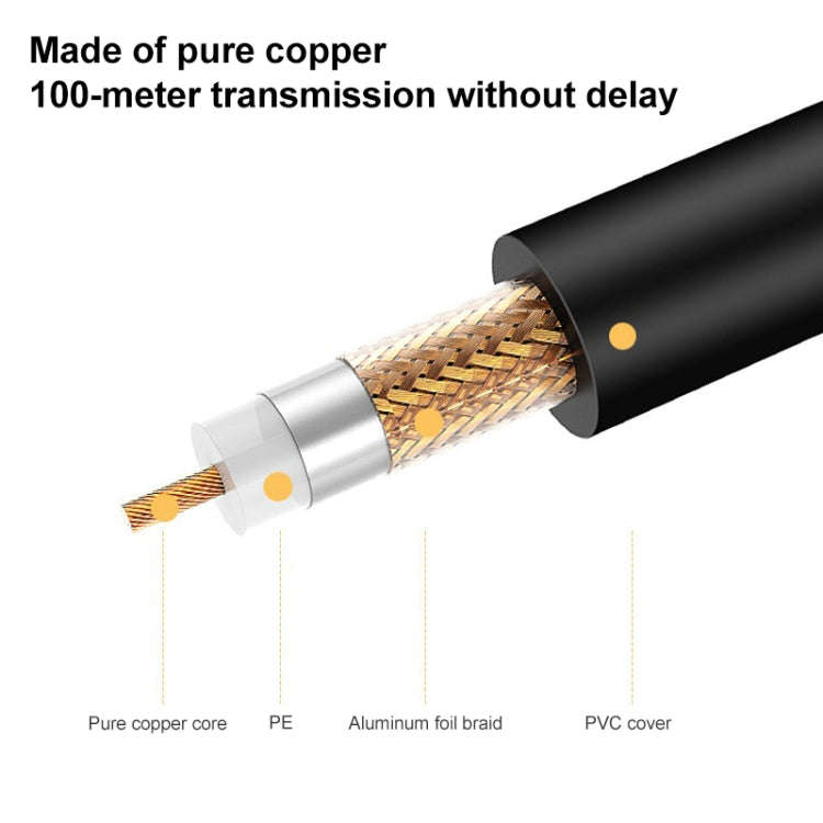 BNC Male To 6.35mm Plug Connection Cable, Length:3m