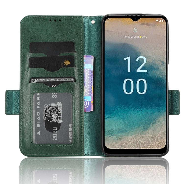 For Nokia G22 4G Symmetrical Triangle Leather Phone Case(Green)