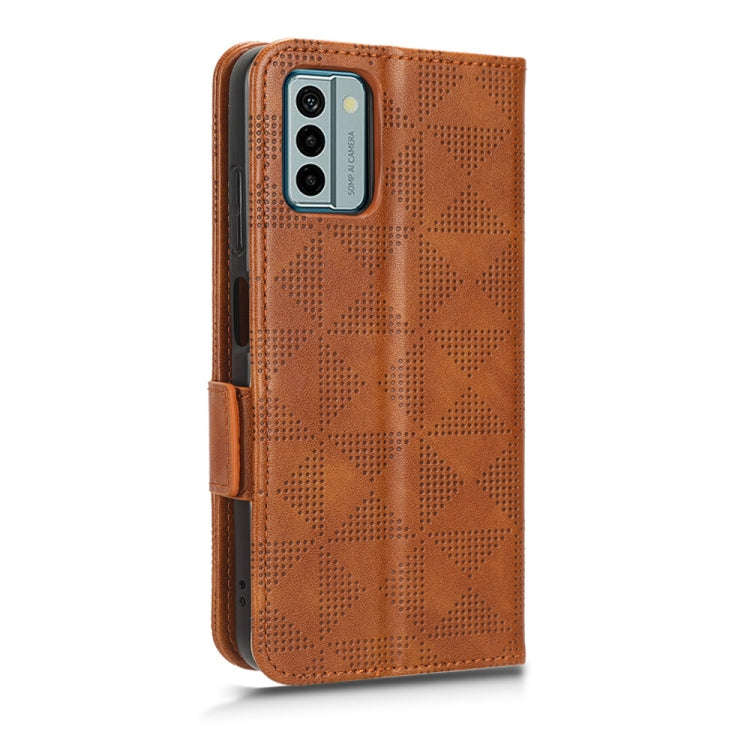 For Nokia G22 4G Symmetrical Triangle Leather Phone Case(Brown)