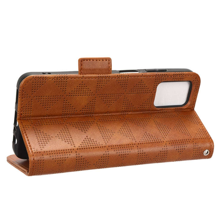 For Nokia G22 4G Symmetrical Triangle Leather Phone Case(Brown)