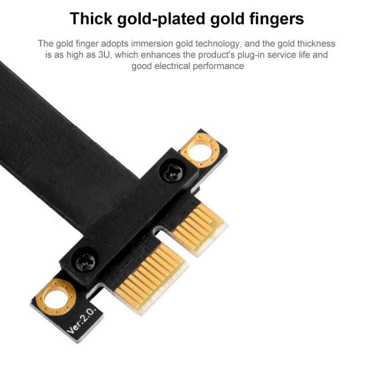 PCI-E 3.0 1X to 16X 180 Degree Graphics Card Extension Cable, Length:10cm