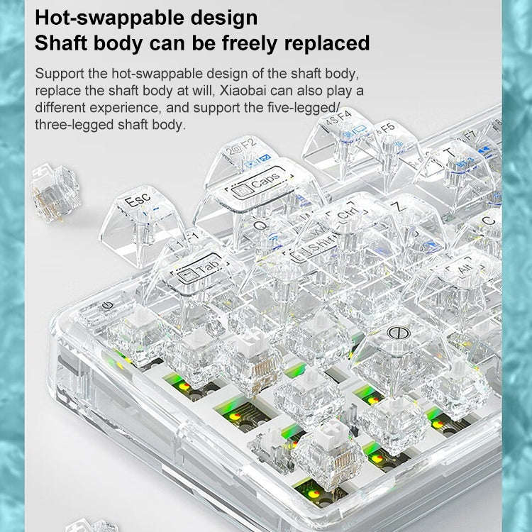 AULA F68 Transparent Customized Wired/Wireless/Bluetooth Three Model RGB Pluggable Mechanical Key...